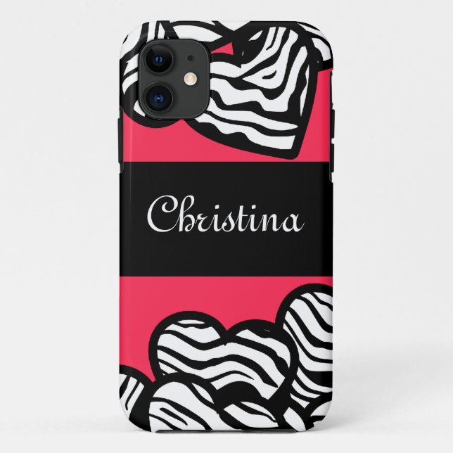 Zebra hearts iPhone 5 Case (Back)