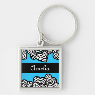 Zebra hearts Keychain