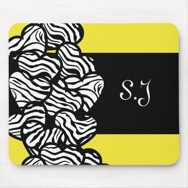 Zebra hearts mousepad (Front)