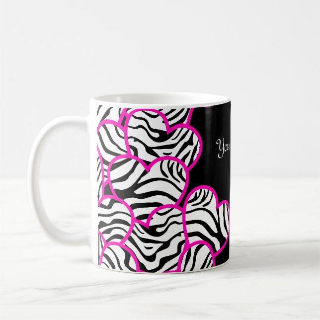 Zebra hearts mug (Left)