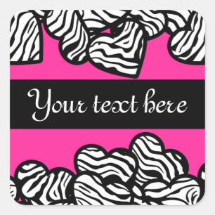 Zebra hearts sticker