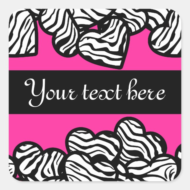 Zebra hearts sticker (Front)
