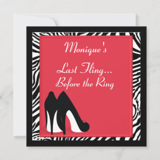 Zebra Heels Bachelorette Invite