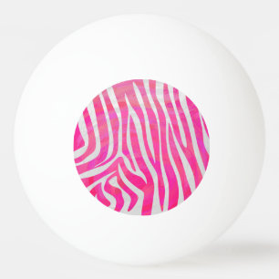 Zebra Hot Pink and White Print Ping Pong Ball