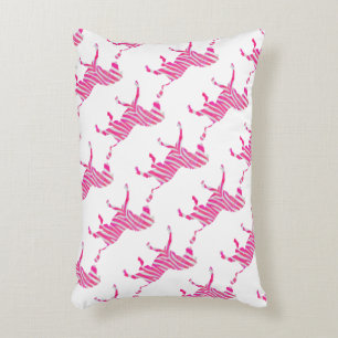 Zebra Hot Pink and White Silhouette Decorative Cushion