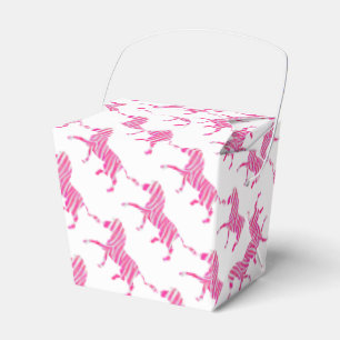 Zebra Hot Pink and White Silhouette Favour Box