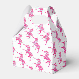 Zebra Hot Pink and White Silhouette Favour Box