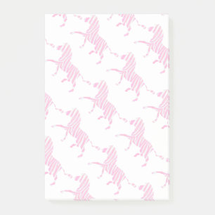 Zebra Hot Pink and White Silhouette Post-it Notes