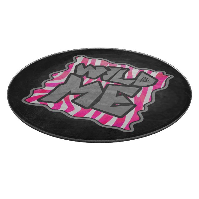 Zebra Hot Pink and White Wild Me Cutting Board (Corner)