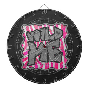 Zebra Hot Pink and White Wild Me Dartboard