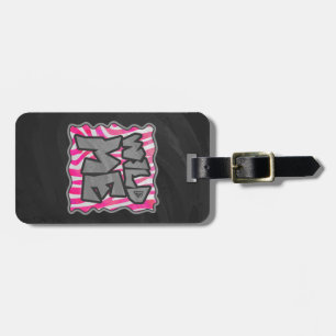 Zebra Hot Pink and White Wild Me Luggage Tag