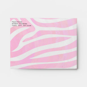 Zebra Hot Pink and White with Monogram Envelopes