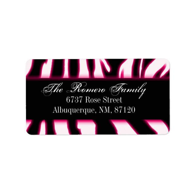 Zebra hot pink label (Front)