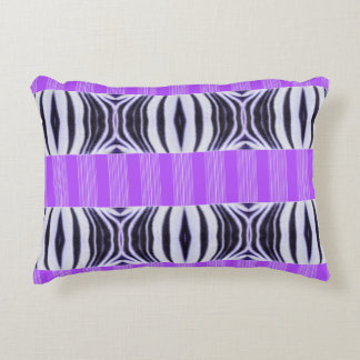 Zebra Illusion - Modern Abstract Purple Lilac Decorative Cushion