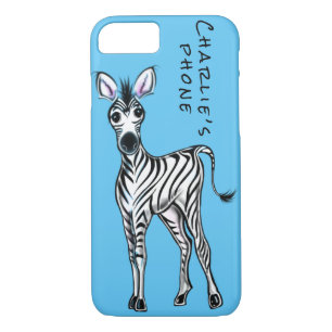 Zebra illustration- blue Case-Mate iPhone case