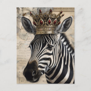 Zebra in a Ruby Crown Postcard