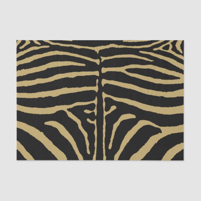 Zebra in Black and Gold Tissue Paper (Front)