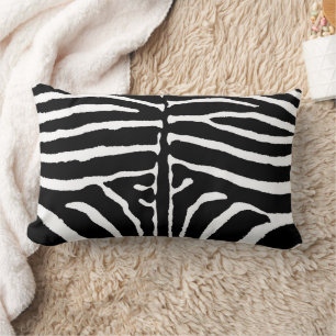 Zebra in Black and White Lumbar Cushion
