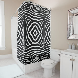 Zebra in Black and White Shower Curtain
