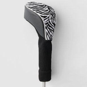 zebra in black and white stripe animal print golf head cover