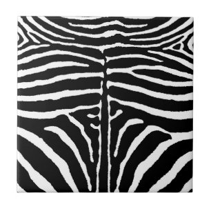 Zebra in Black and White Tile