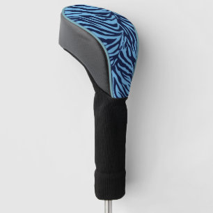 zebra in blue stripe animal print golf head cover