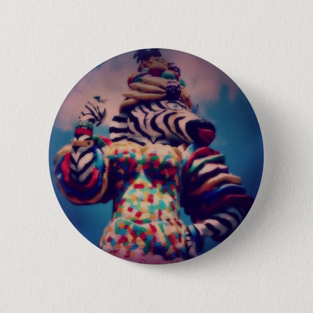 Zebra is a Party Animal 6 Cm Round Badge (Front)