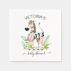 Zebra Jungle Gender Reveal Baby Shower Napkin