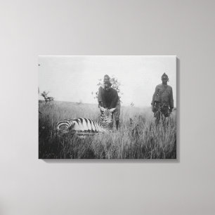 Zebra Killed by Natives in Africa Photograph Canvas Print