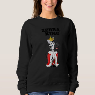 Zebra King Boys Zebra  Mens Zebra Sweatshirt