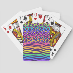 Zebra & Leopard Print mix Playing Cards