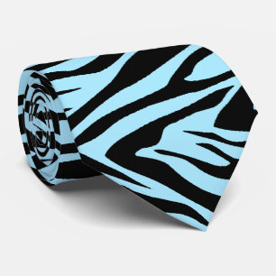 Zebra Light Blue and Black Tie
