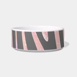 Zebra Light Grey and Pink Print Bowl