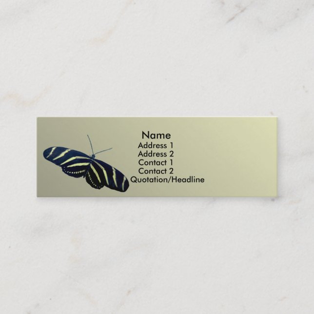 Zebra Longtail Mini Business Card (Front)