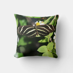Zebra Longwing Butterfly Cushion