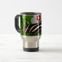 Zebra longwing butterfly on a Hibiscus Red Heart