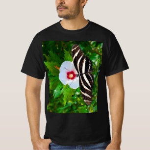 Zebra longwing butterfly on a Hibiscus Red T-Shirt
