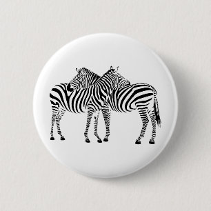 Zebra Love 6 Cm Round Badge