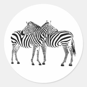 Zebra Love Classic Round Sticker
