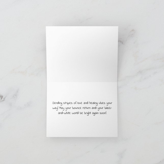 Zebra Love Get Well Folded Card  (Inside)