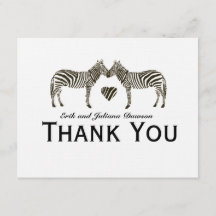Zebra Love Personalised Thank You Note