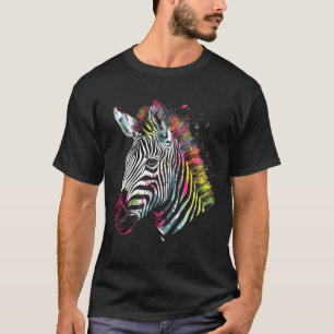 Zebra Lover Colourful Artwork Animal Motif Zebra 1 T-Shirt