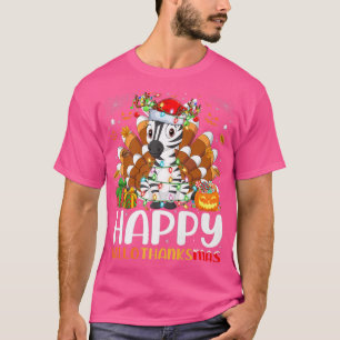 Zebra Lover Halloween Christmas Happy Hallothanksm T-Shirt