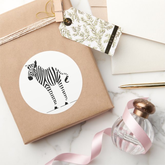 Zebra Lovers Gifts Classic Round Sticker (Gifting)