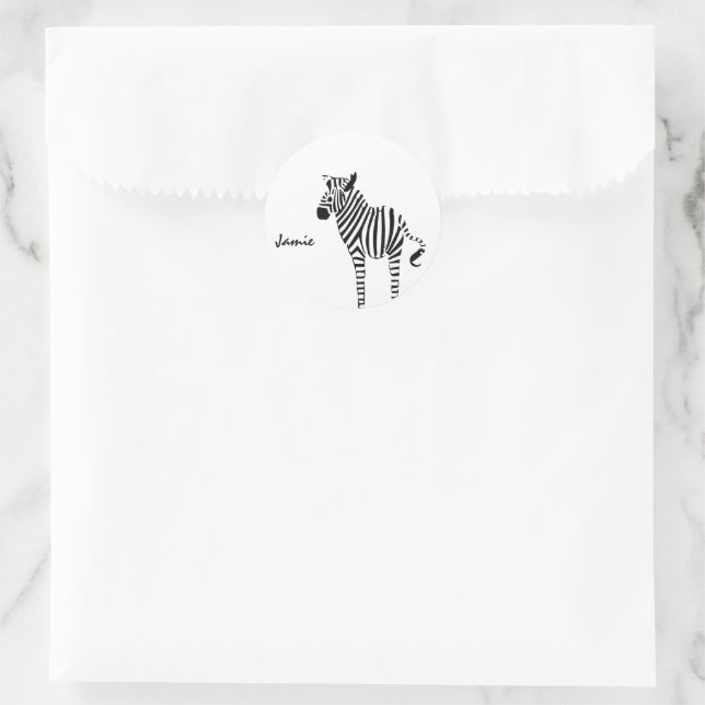 Zebra Lovers Gifts Classic Round Sticker (Bag)
