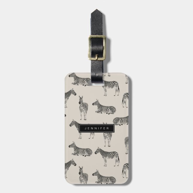 Zebra Luggage Tags (Front Vertical)