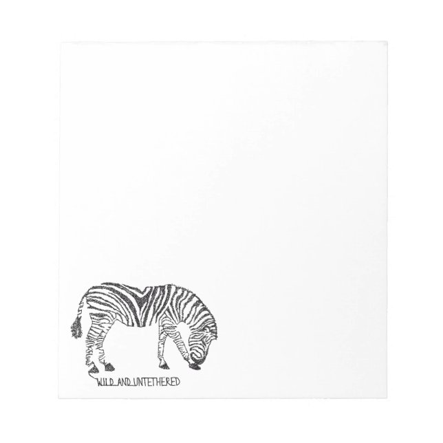 Zebra made up of Black Scribbles Notepad (Front)