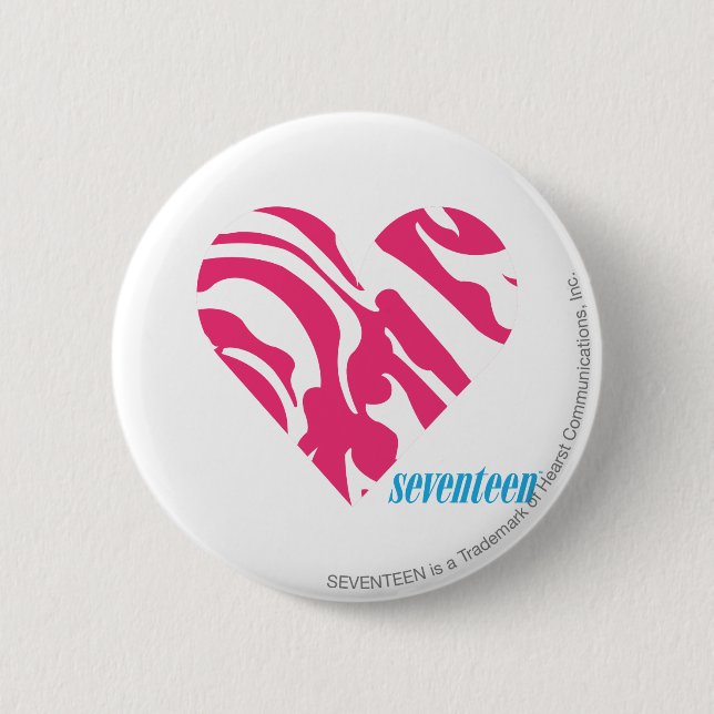 Zebra Magenta 2 6 Cm Round Badge (Front)