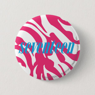 Zebra Magenta 6 Cm Round Badge