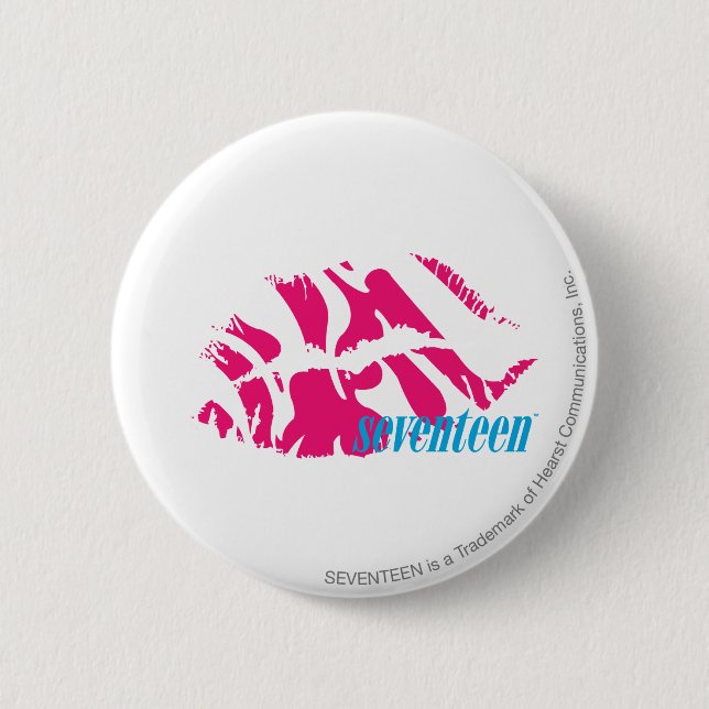 Zebra Magenta 6 Cm Round Badge (Front)
